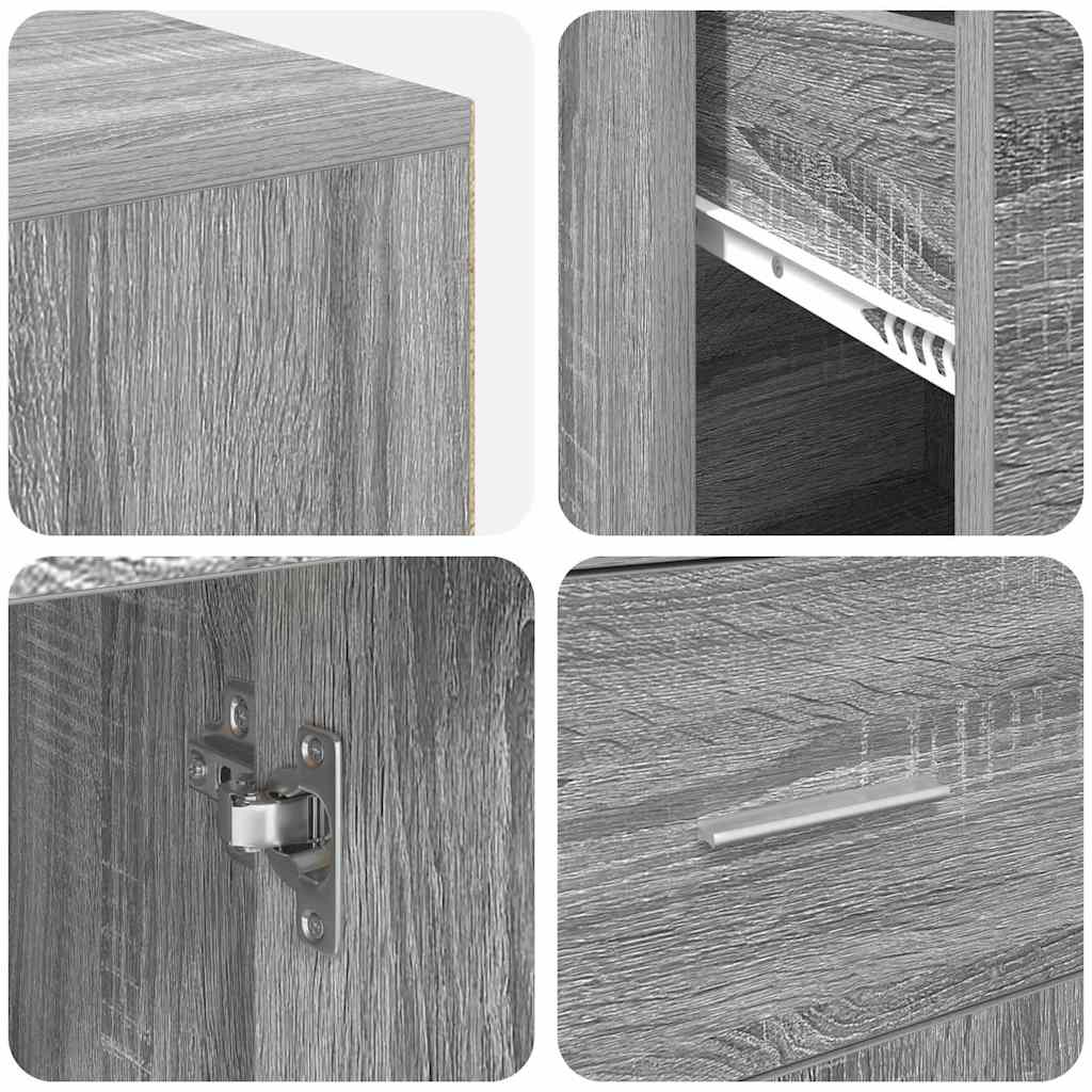 Bureau d'angle Sonoma gris 102 x 50 x 75 cm Bois d'ingénierie - XIOS