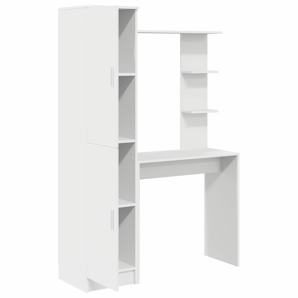 Bureau avec rangement 2 pcs Blanc 78.5 x 37 x 154.5 cm