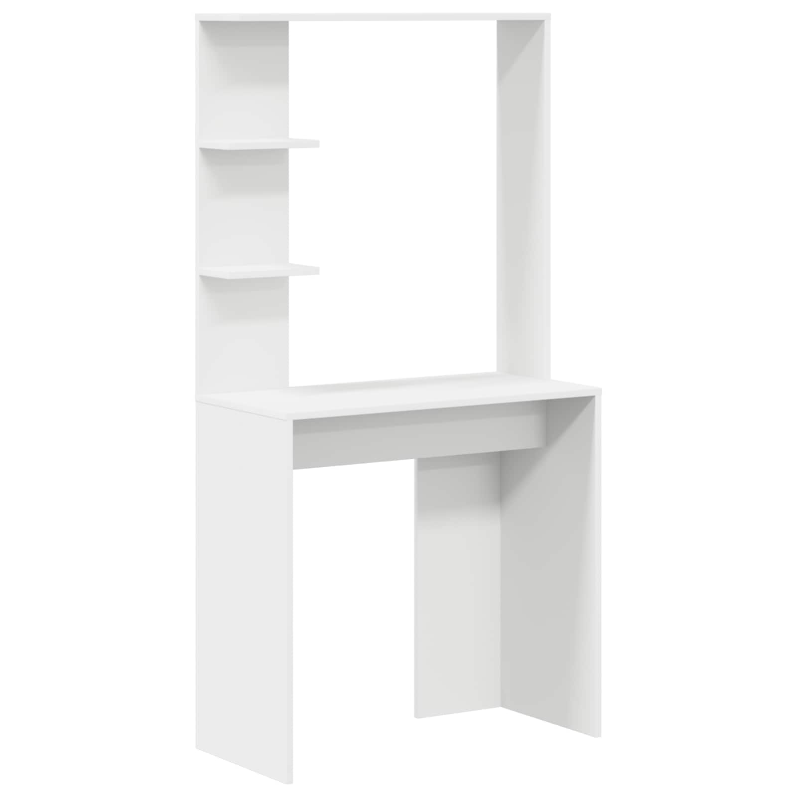 Bureau avec étagère avec stockage avec porte 2 pièces Blanc