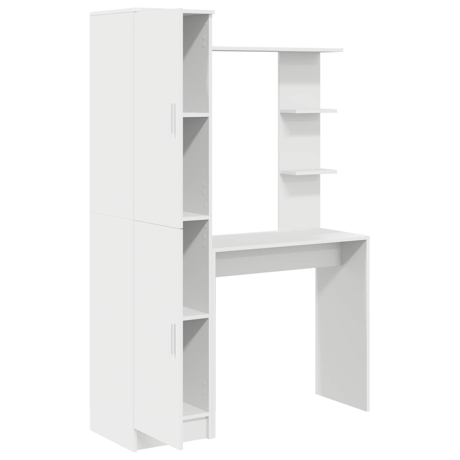 Bureau avec étagère avec stockage avec porte 2 pièces Blanc