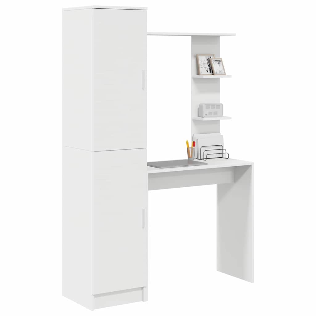 Bureau avec rangement 2 pcs Blanc 78.5 x 37 x 154.5 cm