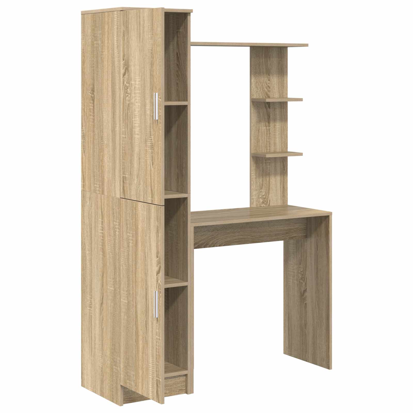 Bureau avec étagère avec stockage 2 pièces Chêne Sonoma