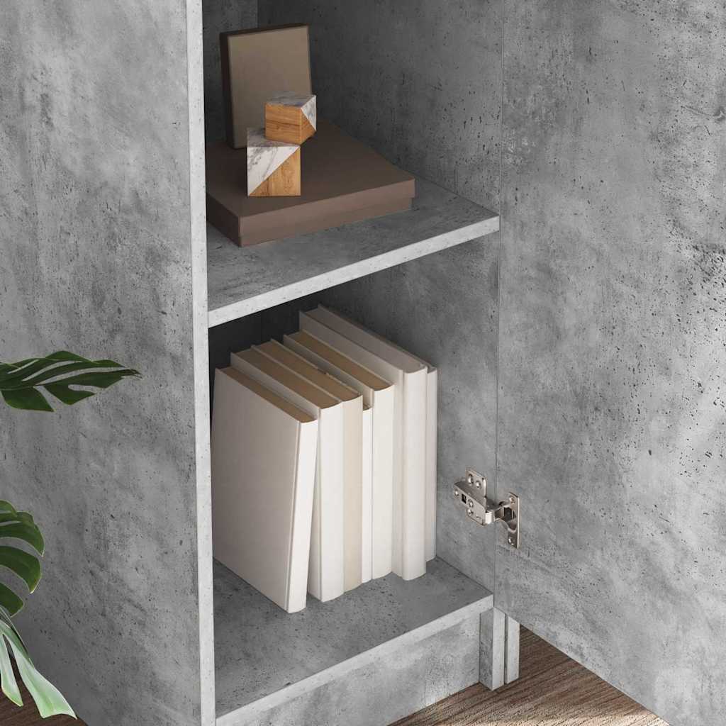Bureau avec rangement 2 pcs Gris béton 78.5 x 37 x 154.5 cm