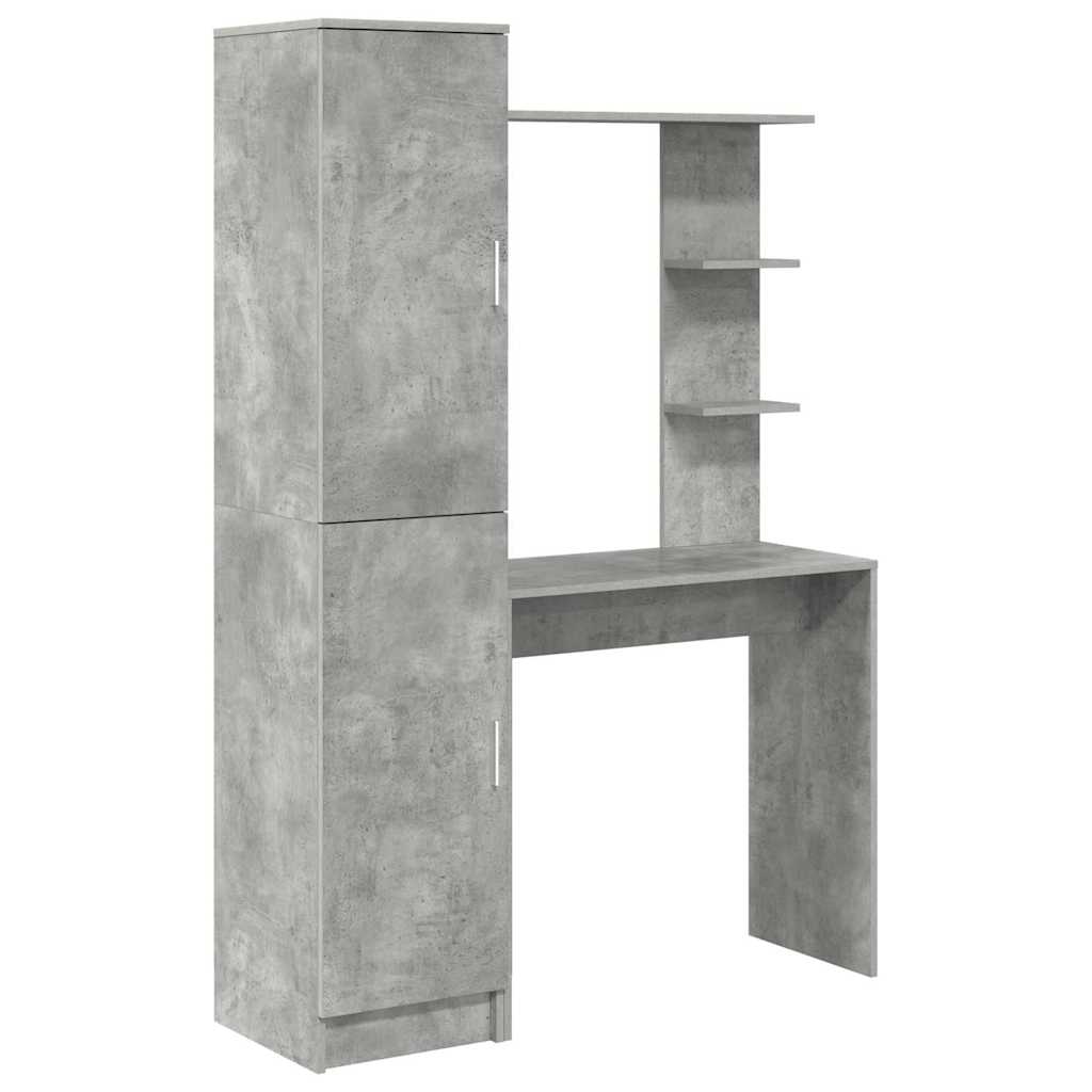 Bureau avec rangement 2 pcs Gris béton 78.5 x 37 x 154.5 cm