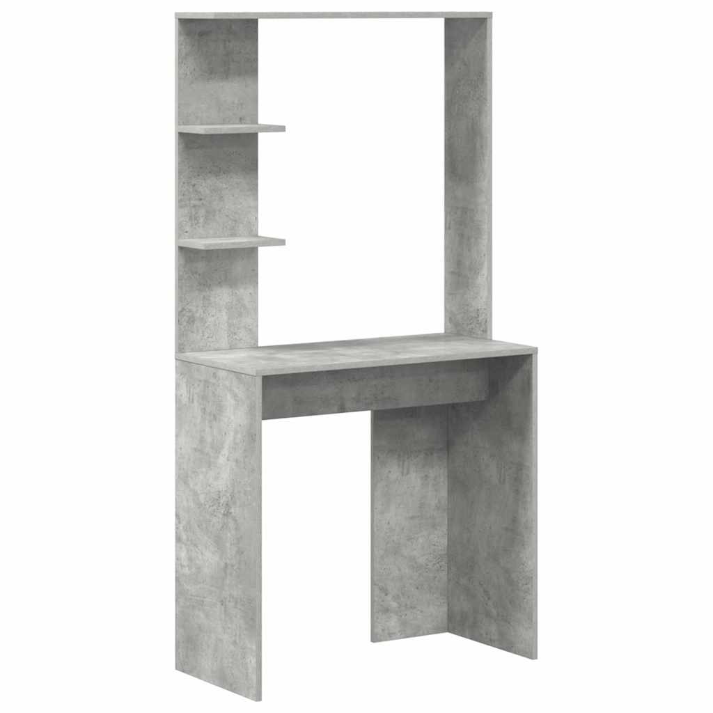 Bureau avec rangement 2 pcs Gris béton 78.5 x 37 x 154.5 cm