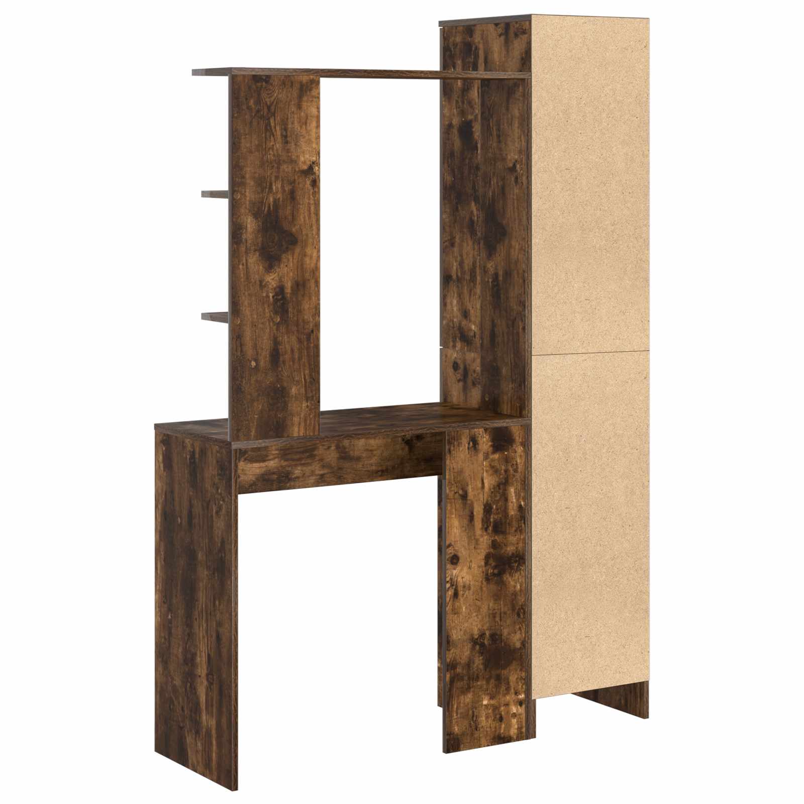 Bureau avec étagère avec stockage 2 pièces Chêne fumé
