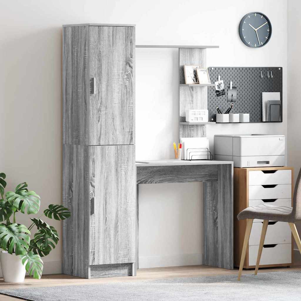 Bureau avec rangement 2 pcs Sonoma gris 78.5 x 37 x 154.5 cm - XIOS