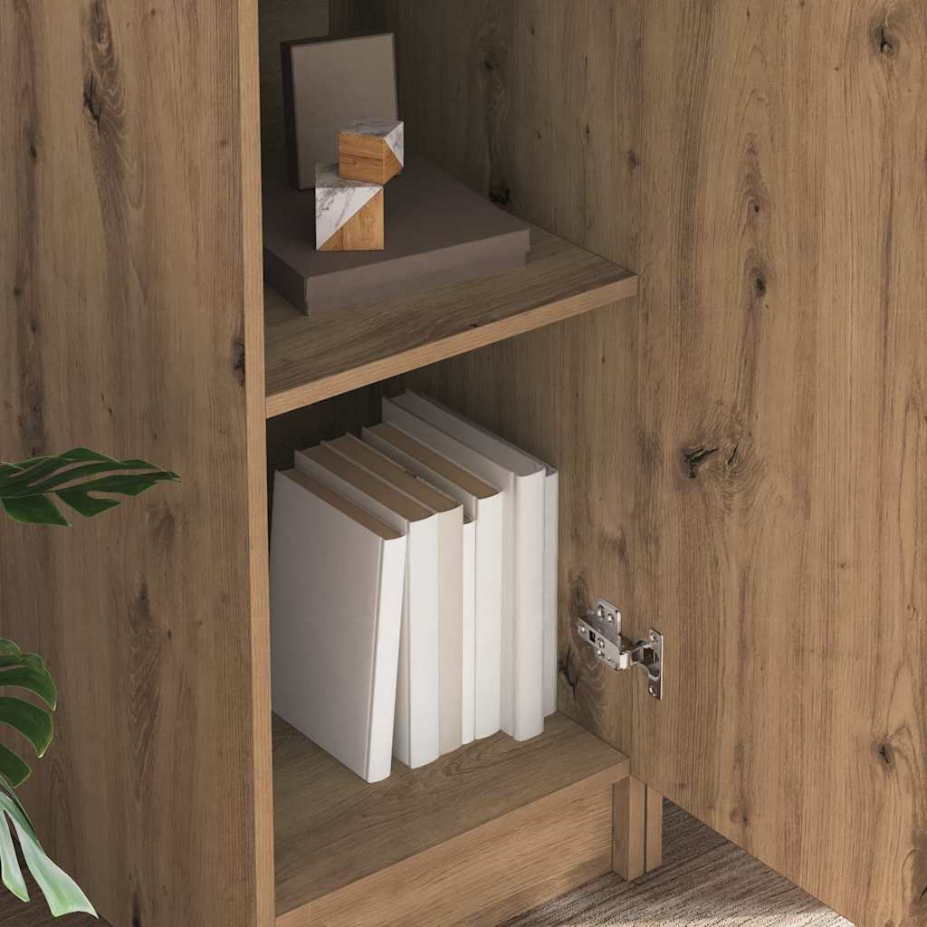 Bureau avec rangement avec étagère 2 pcs chêne artisanal