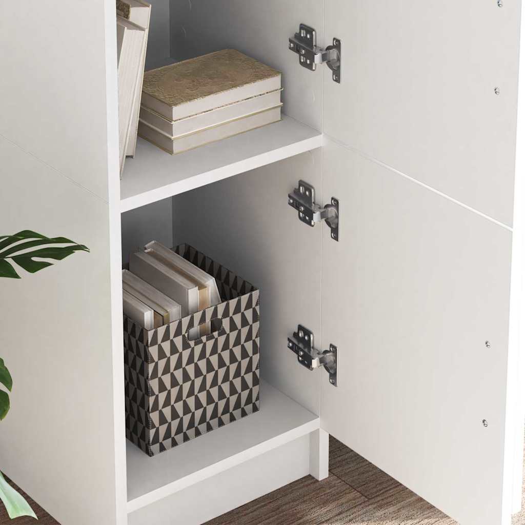 Bureau avec rangement avec porte 2 pcs Blanc 102 x 50 x 124 cm