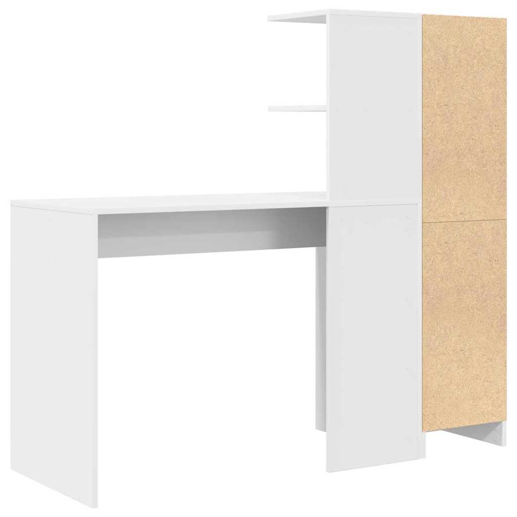 Bureau avec rangement avec porte 2 pcs Blanc 102 x 50 x 124 cm