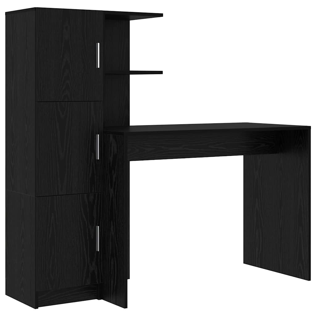 Bureau avec rangement 2 pcs Chêne noir 102 x 50 x 124 cm - XIOS