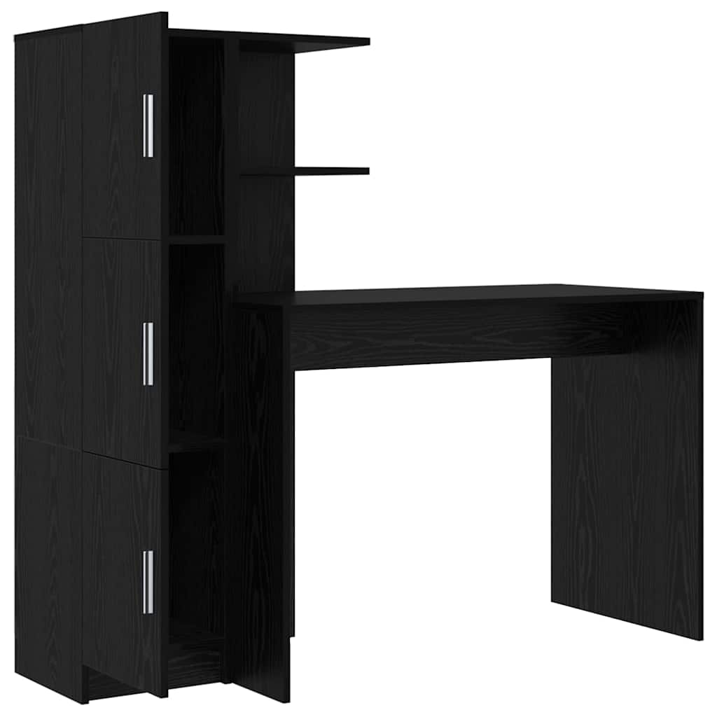 Bureau avec rangement 2 pcs Chêne noir 102 x 50 x 124 cm - XIOS