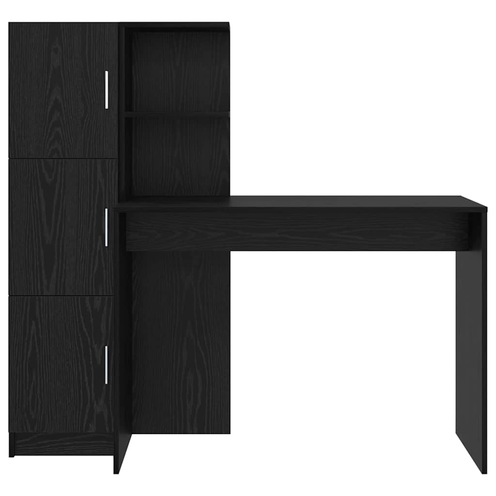 Bureau avec rangement 2 pcs Chêne noir 102 x 50 x 124 cm - XIOS