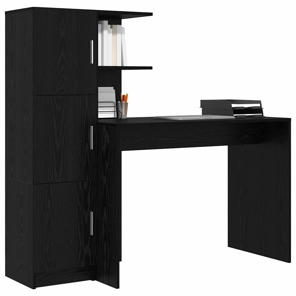 Bureau avec rangement 2 pcs Chêne noir 102 x 50 x 124 cm - XIOS