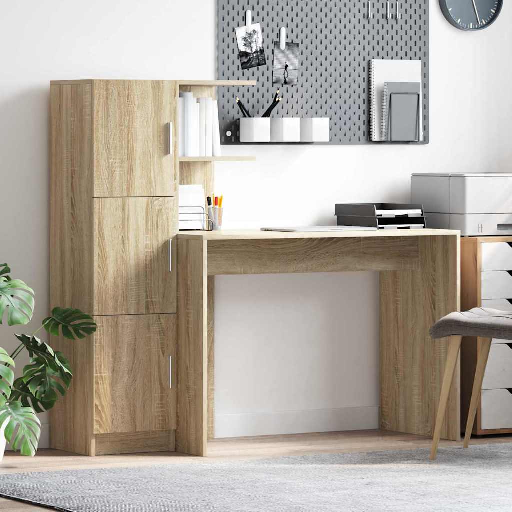 Bureau avec rangement 2 pcs Chêne Sonoma 102 x 50 x 124 cm - XIOS