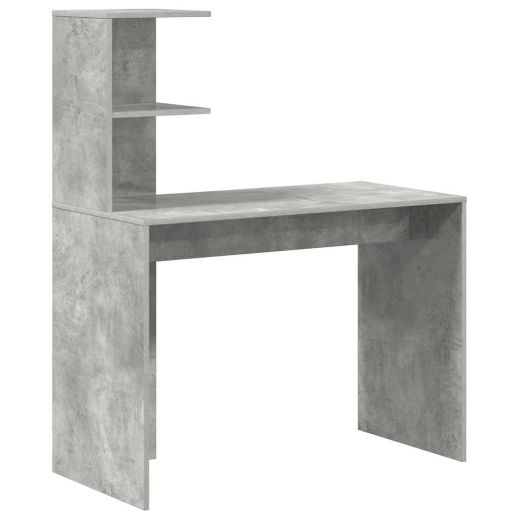 Bureau avec rangement 2 pcs Gris béton 102 x 50 x 124 cm
