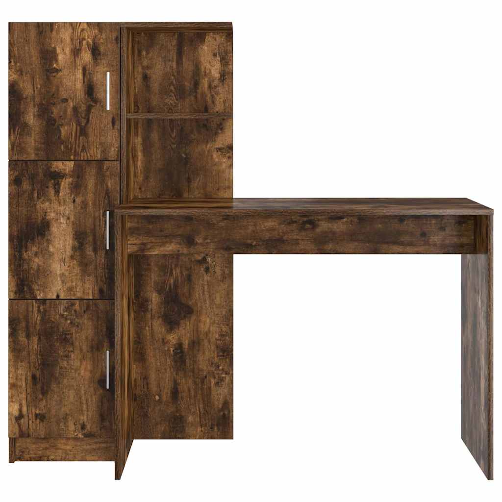 Bureau avec rangement 2 pcs Chêne fumé 102 x 50 x 124 cm - XIOS