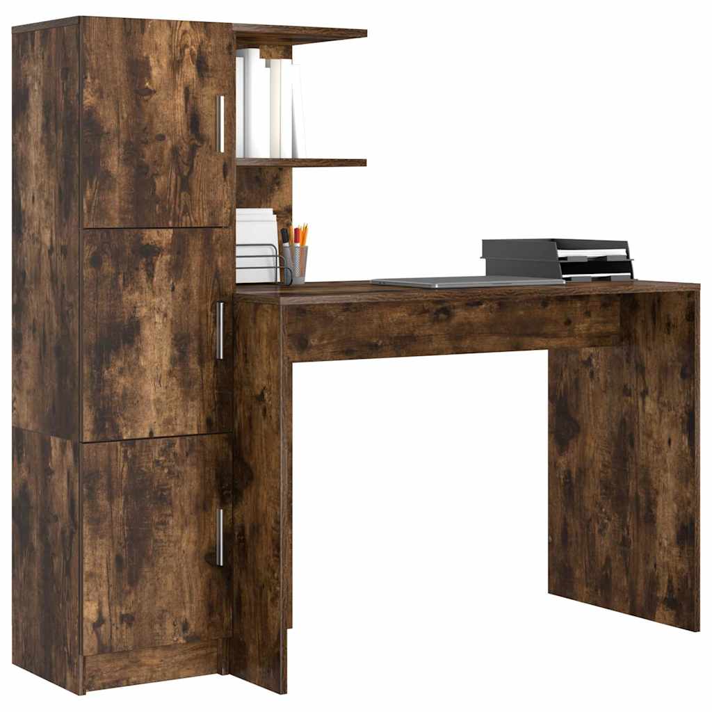Bureau avec rangement 2 pcs Chêne fumé 102 x 50 x 124 cm - XIOS