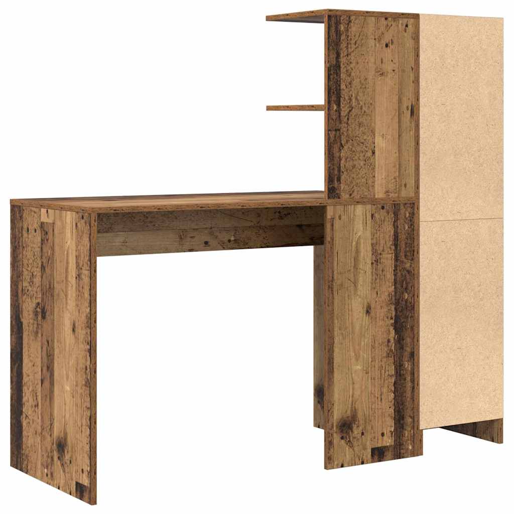 Bureau avec rangement 2 pcs Bois Ancien 102 x 50 x 124 cm