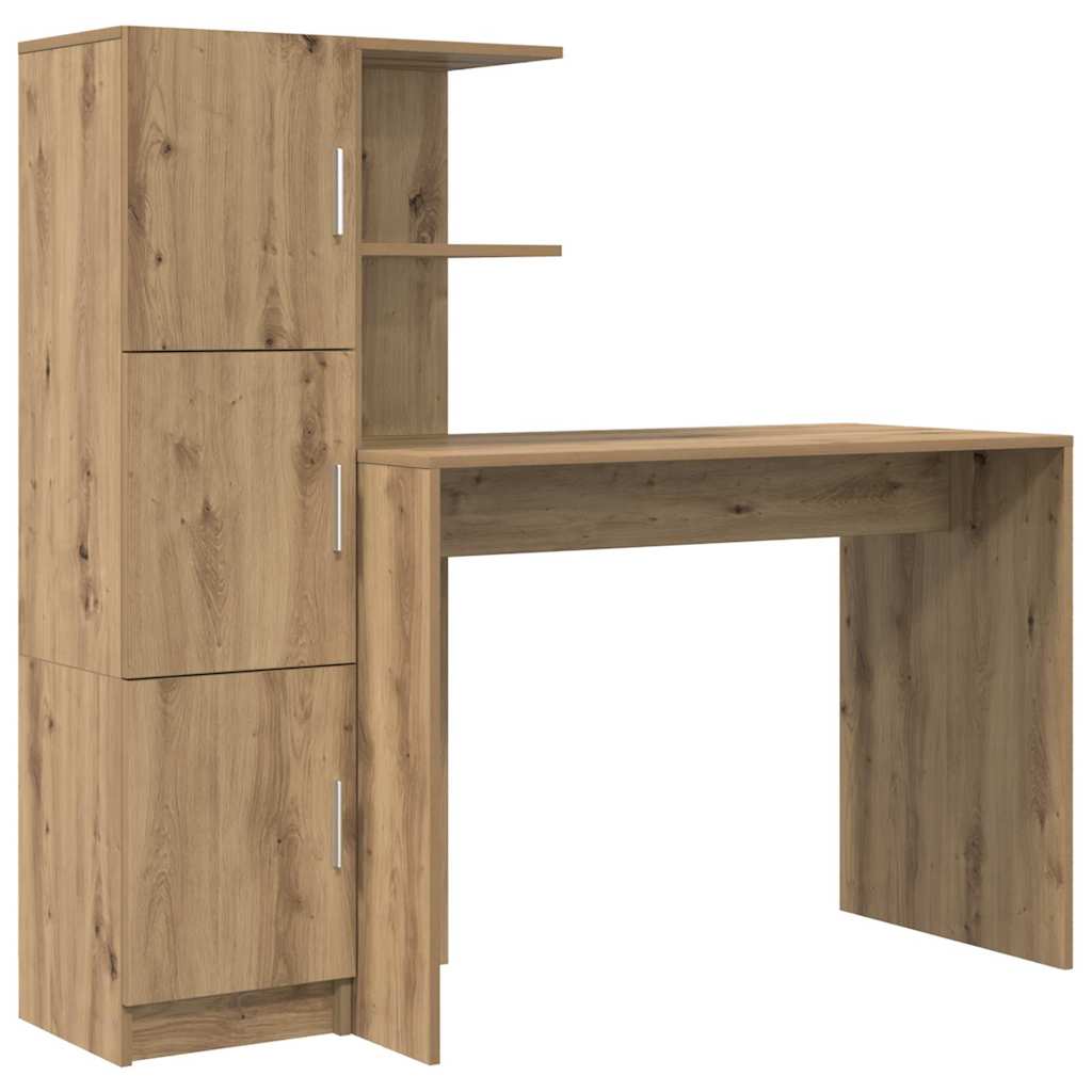 Bureau avec rangement 2 pcs chêne artisanal 102 x 50 x 124 cm