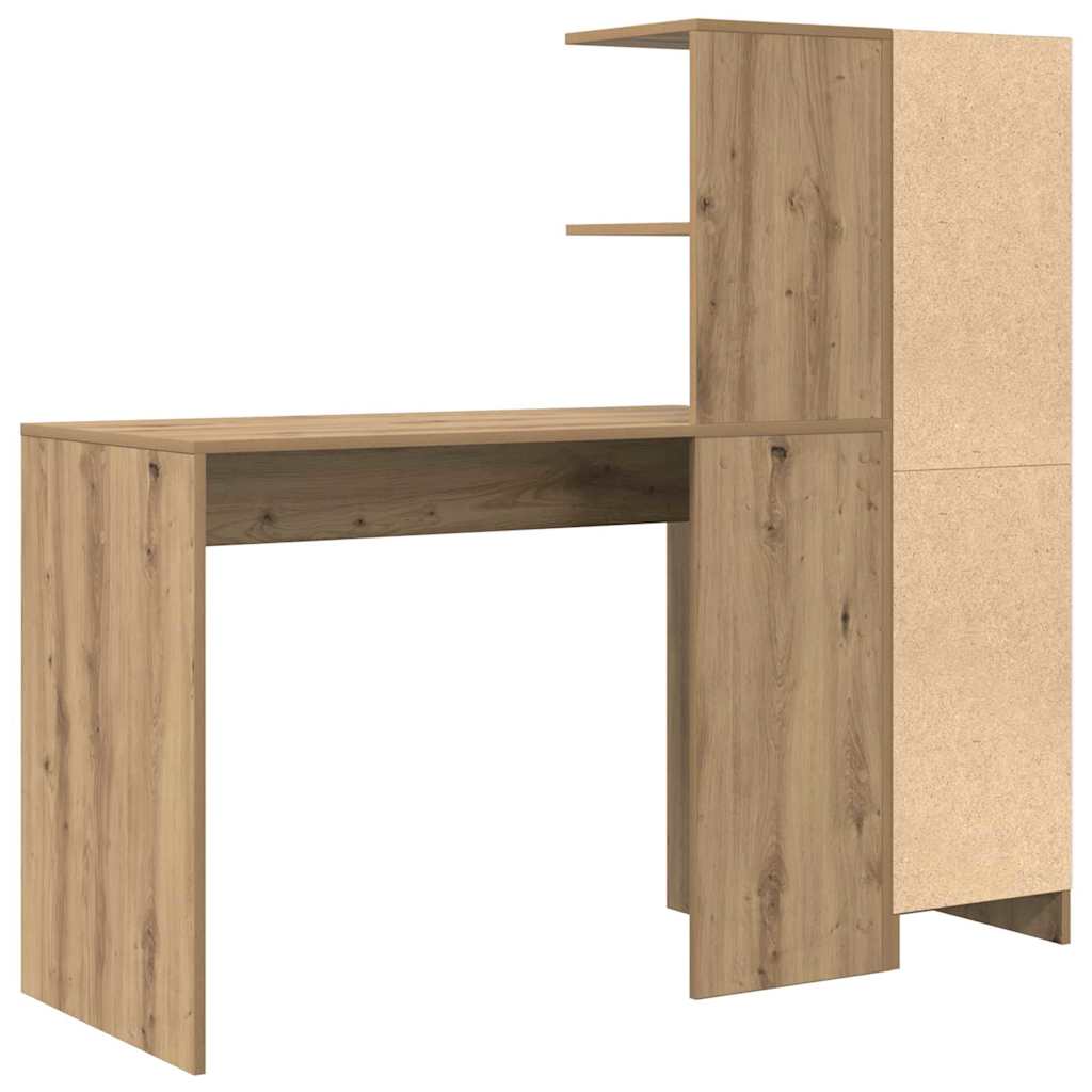 Bureau avec rangement 2 pcs chêne artisanal 102 x 50 x 124 cm