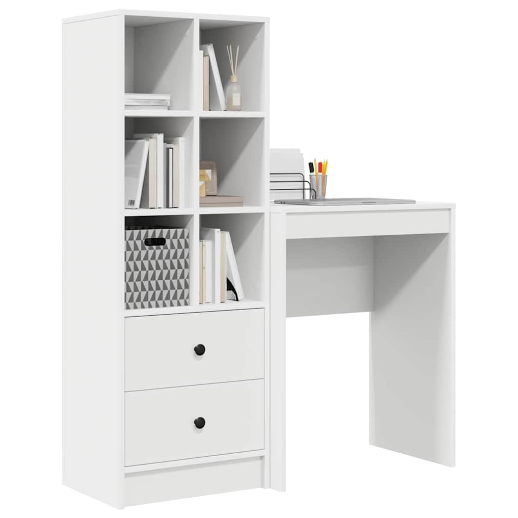 Bureau avec rangement 2 pcs Blanc 45,5 x 34 x 127 cm - XIOS
