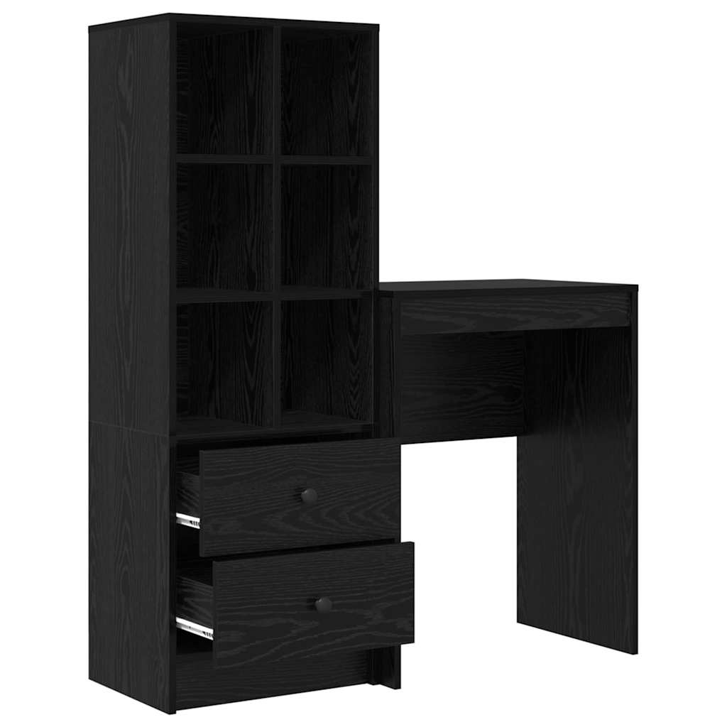 Bureau avec rangement 2 pcs Chêne noir 45,5 x 34 x 127 cm - XIOS