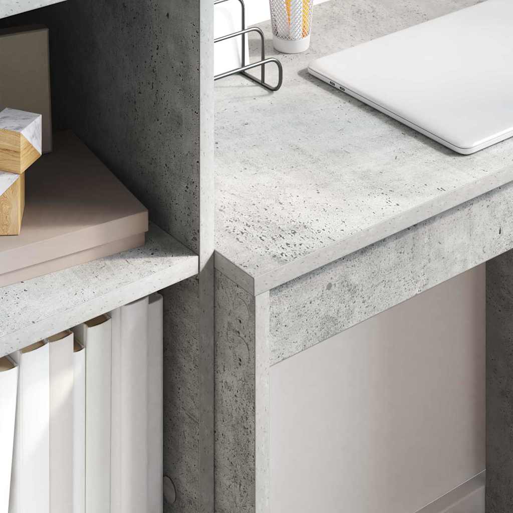Bureau avec rangement 2 pcs Gris béton 45,5 x 34 x 127 cm - XIOS