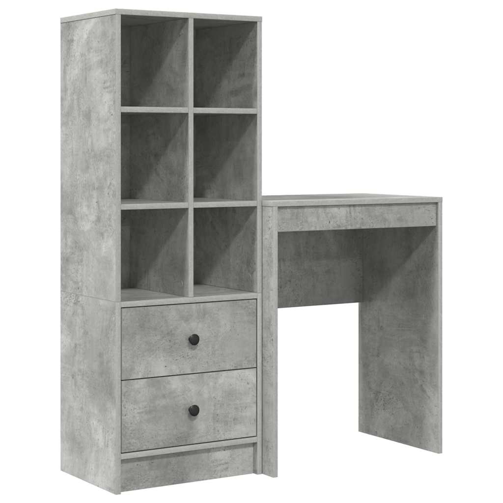 Bureau avec rangement 2 pcs Gris béton 45,5 x 34 x 127 cm - XIOS