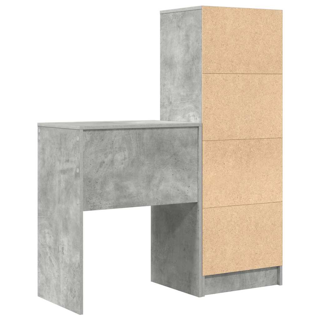 Bureau avec rangement 2 pcs Gris béton 45,5 x 34 x 127 cm - XIOS