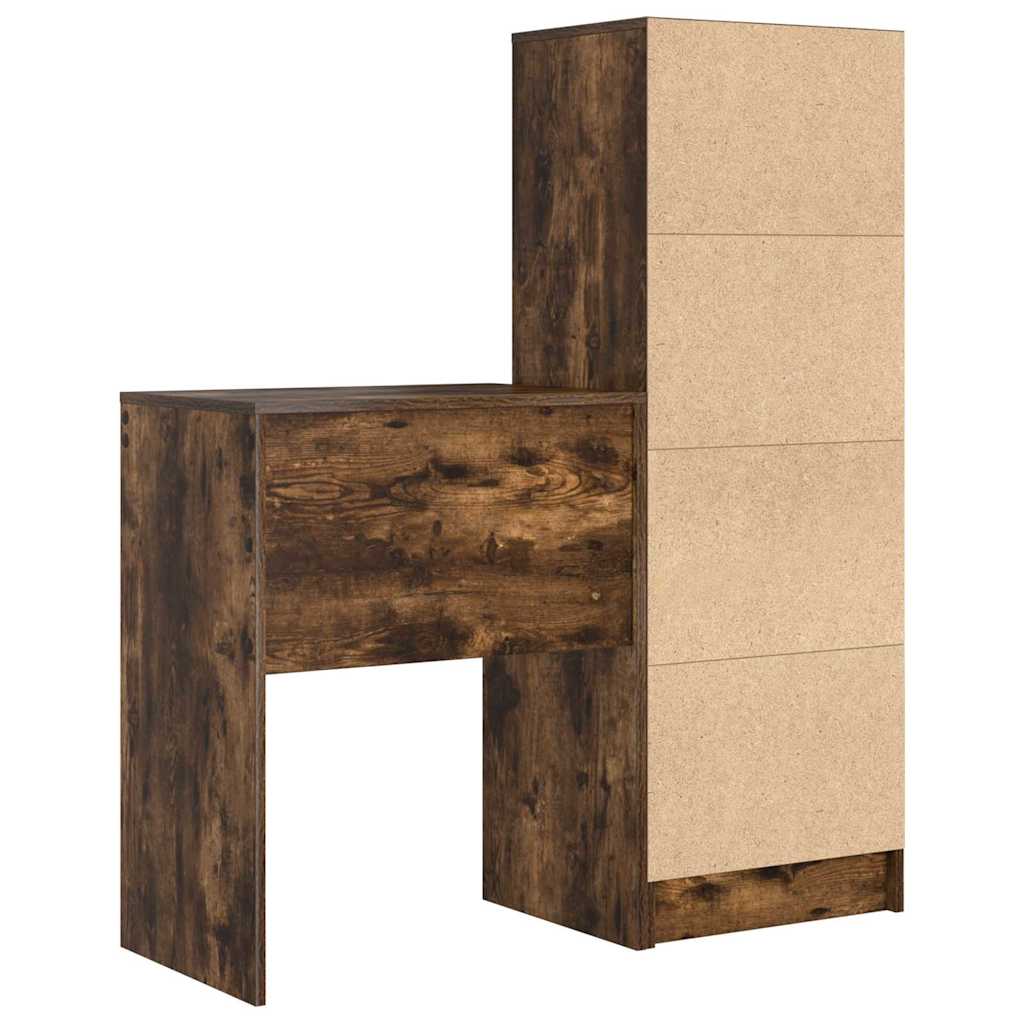 Bureau avec rangement 2 pcs Chêne fumé 45,5 x 34 x 127 cm - XIOS