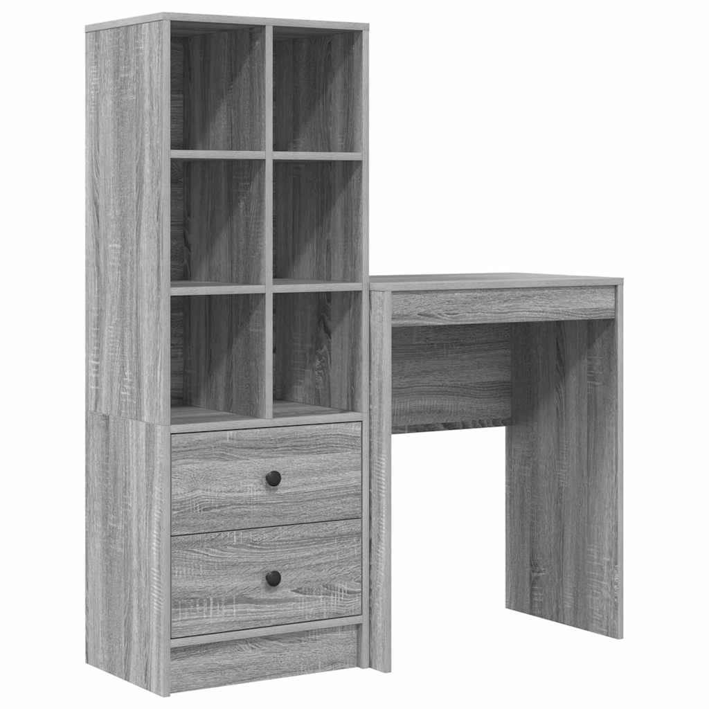 Bureau avec rangement 2 pcs Sonoma gris 45,5 x 34 x 127 cm - XIOS