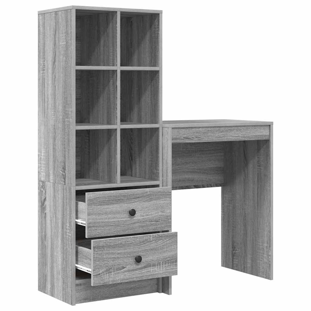 Bureau avec rangement 2 pcs Sonoma gris 45,5 x 34 x 127 cm - XIOS