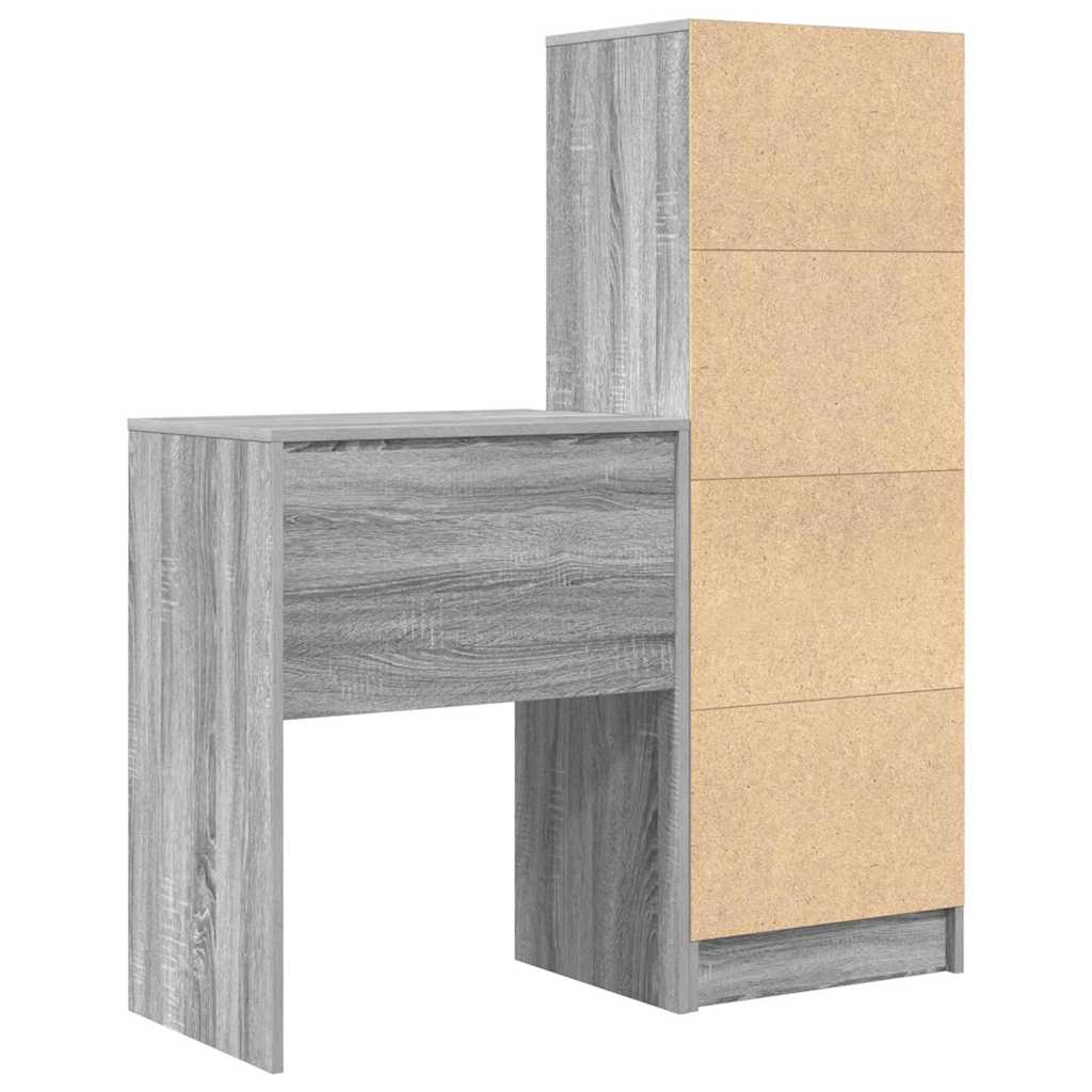 Bureau avec rangement 2 pcs Sonoma gris 45,5 x 34 x 127 cm - XIOS