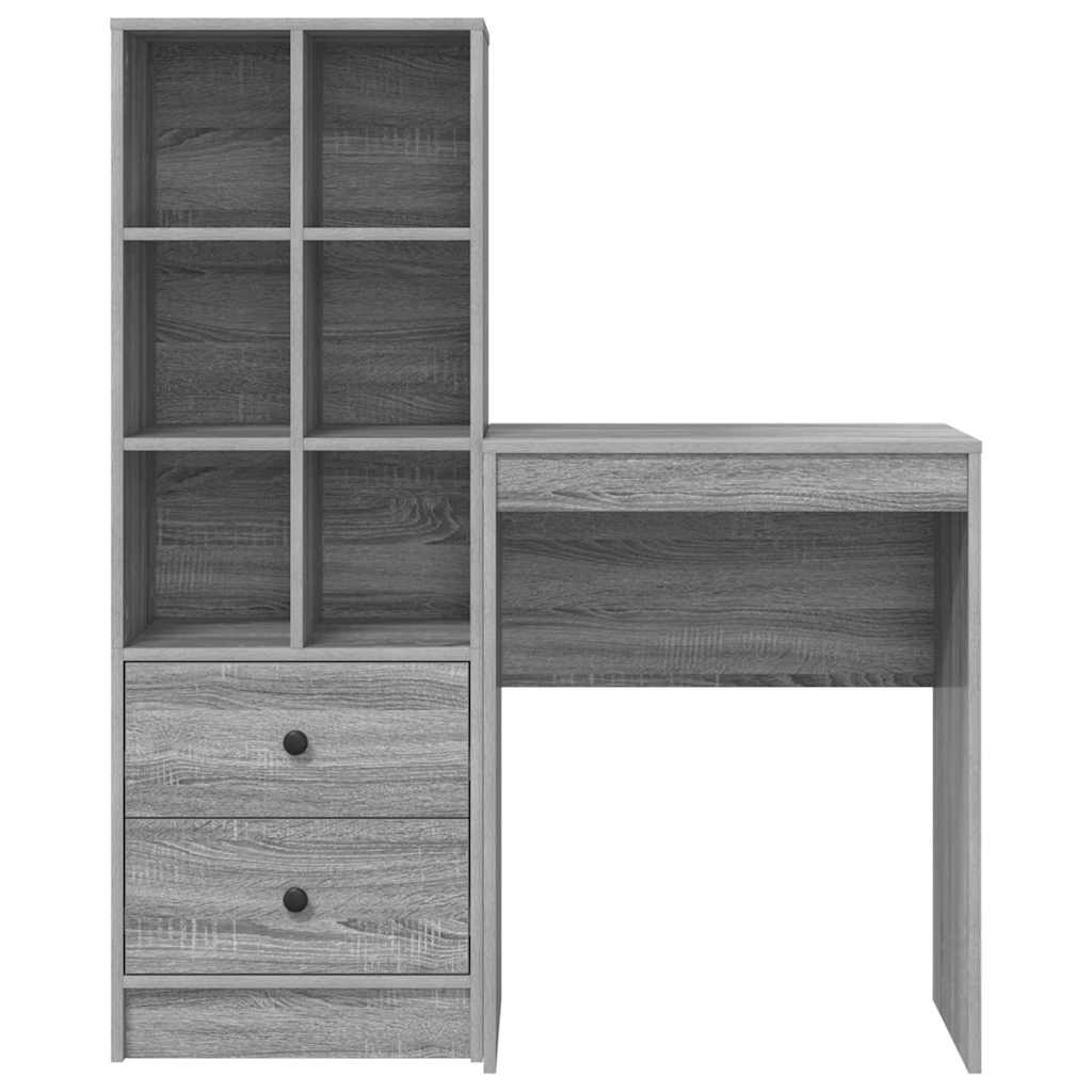 Bureau avec rangement 2 pcs Sonoma gris 45,5 x 34 x 127 cm - XIOS