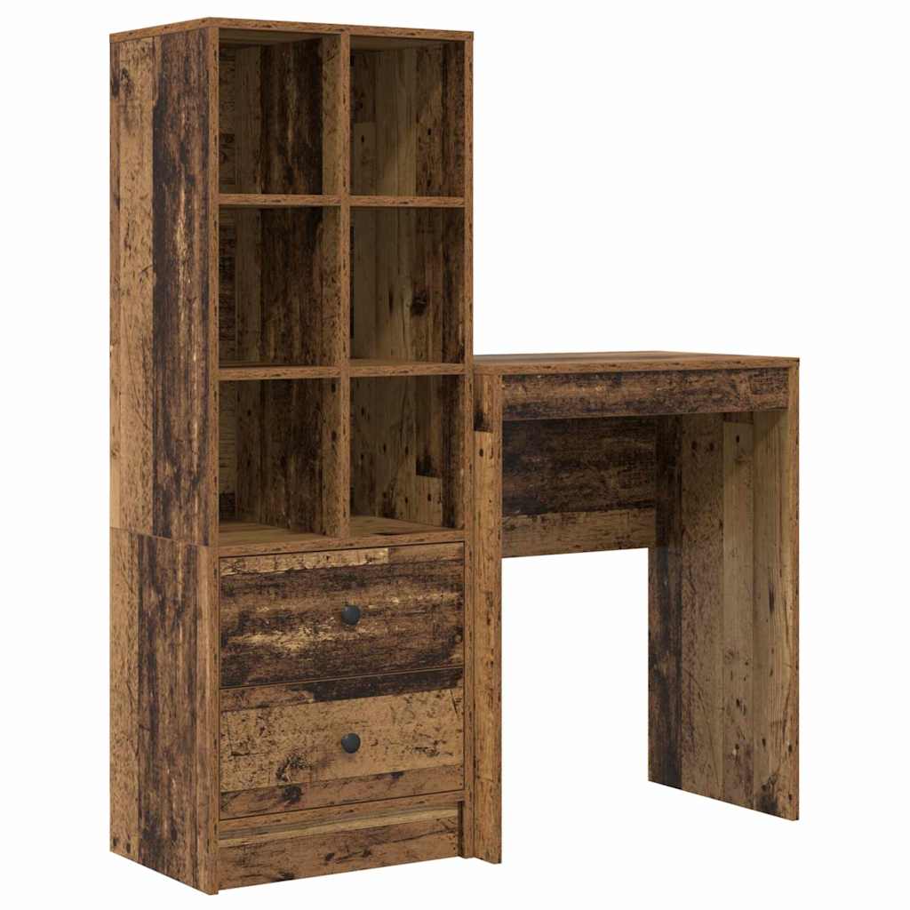 Bureau avec rangement 2 pcs Bois Ancien 45,5 x 34 x 127 cm - XIOS