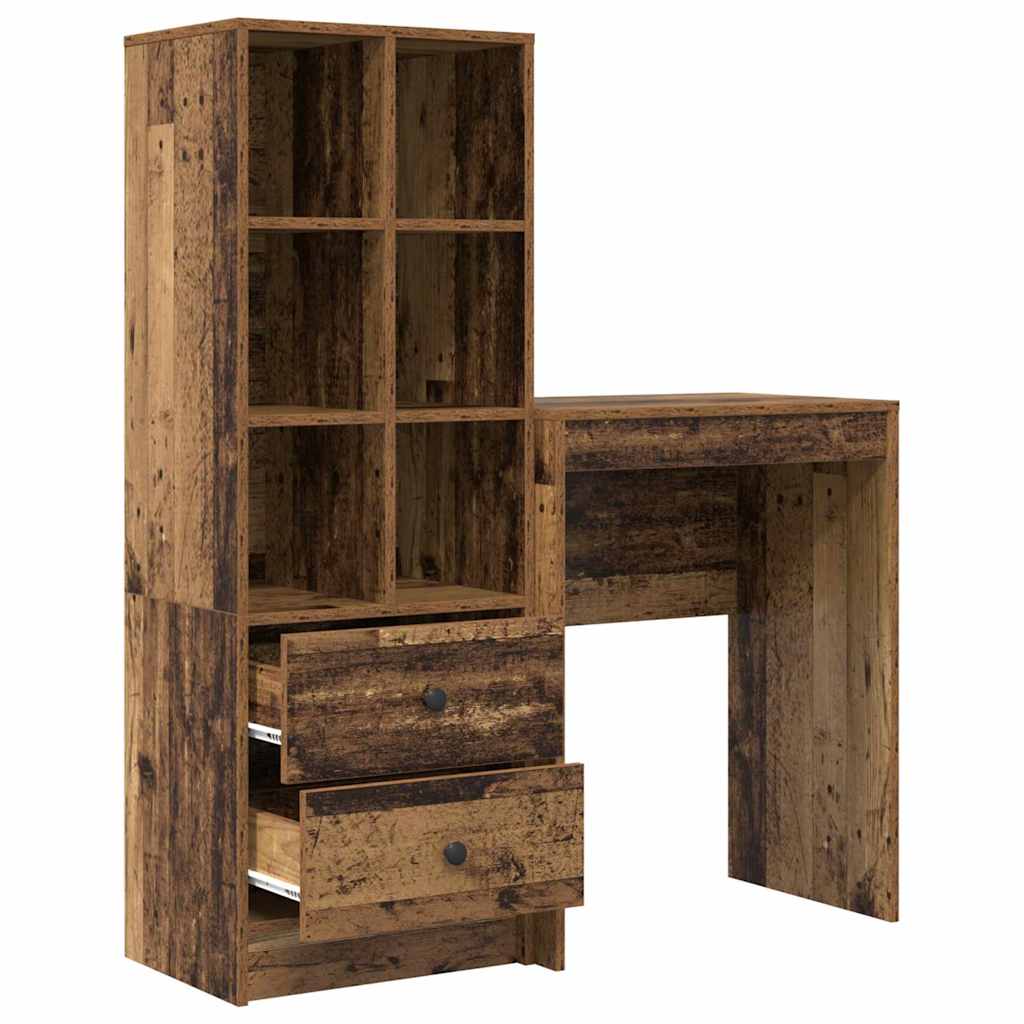 Bureau avec rangement 2 pcs Bois Ancien 45,5 x 34 x 127 cm - XIOS