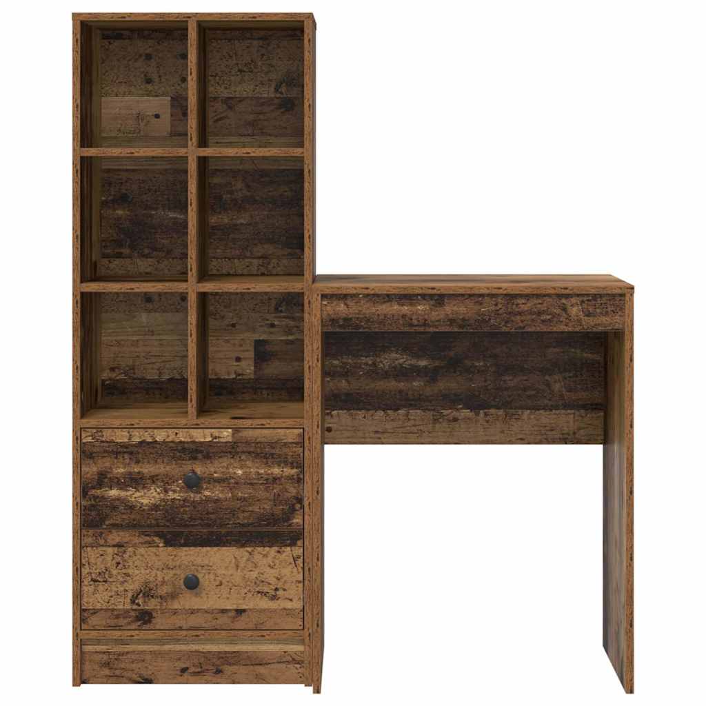 Bureau avec rangement 2 pcs Bois Ancien 45,5 x 34 x 127 cm - XIOS