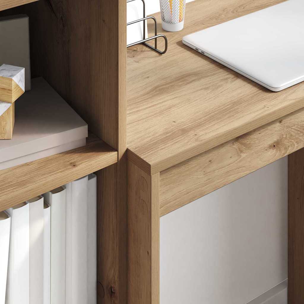 Bureau avec rangement 2 pcs chêne artisanal 45,5 x 34 x 127 cm - XIOS