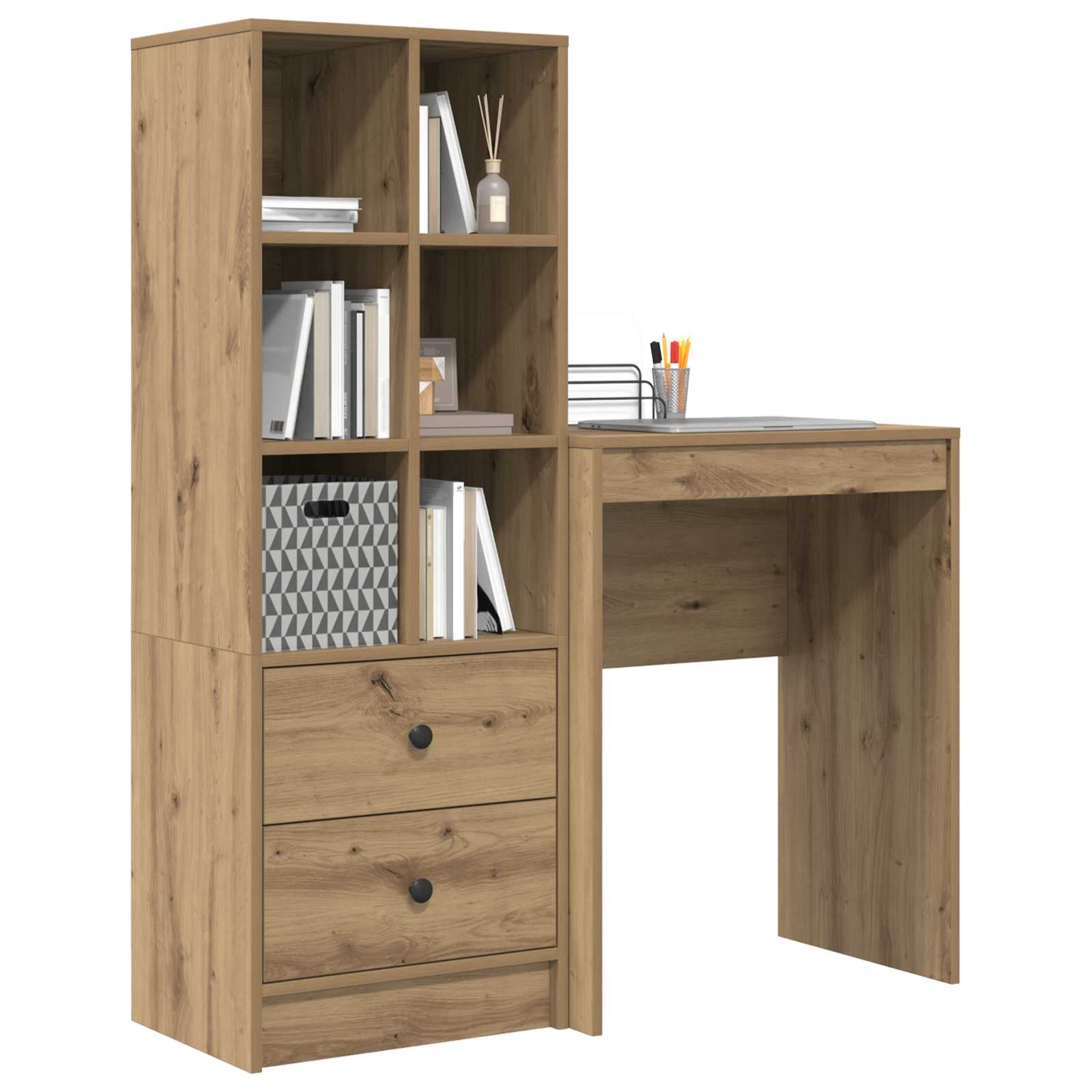 Bureau avec tiroir 2 pcs Chêne artisanal - XIOS