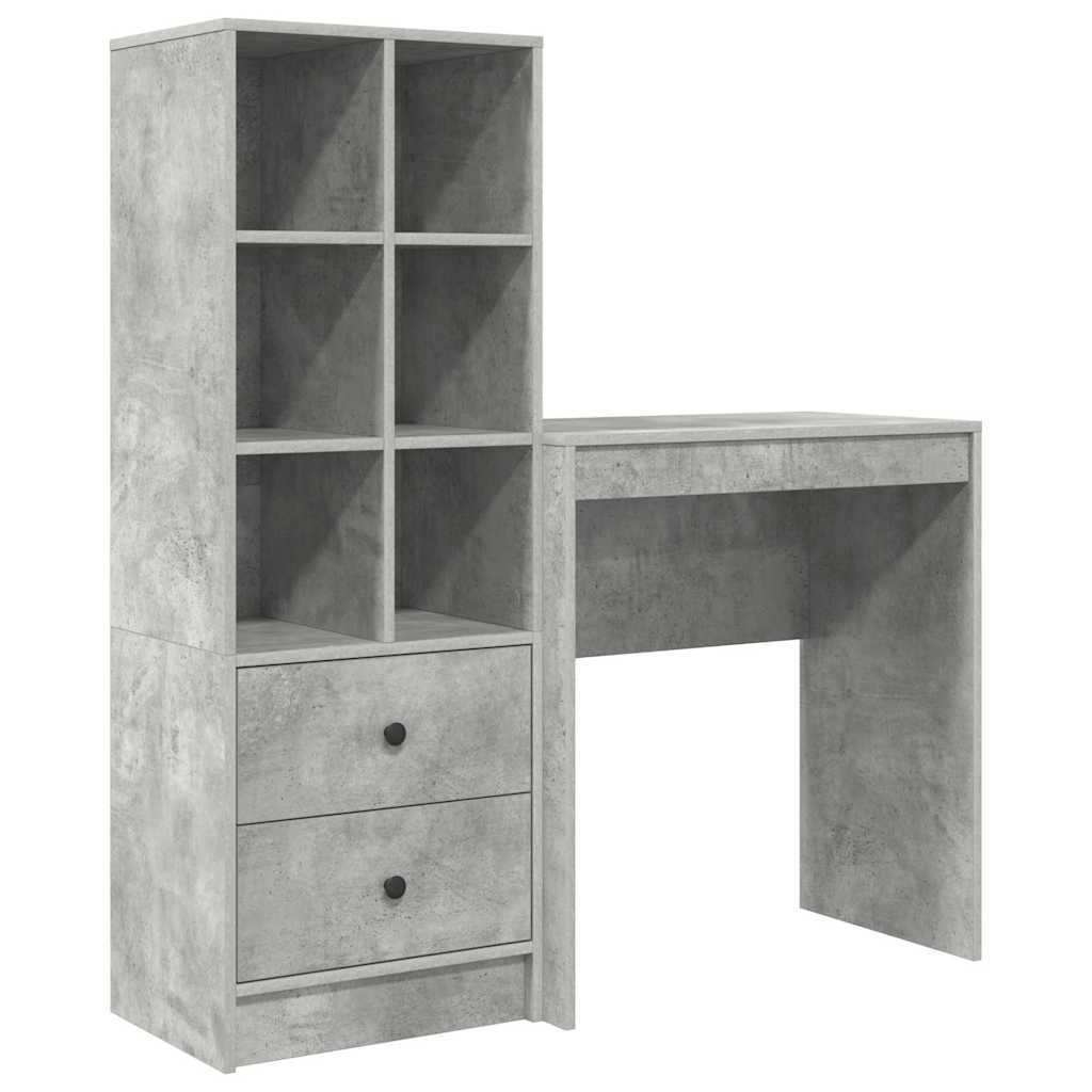 Bureau avec rangement 2 pcs Gris béton 70 x 40 x 76 cm - XIOS