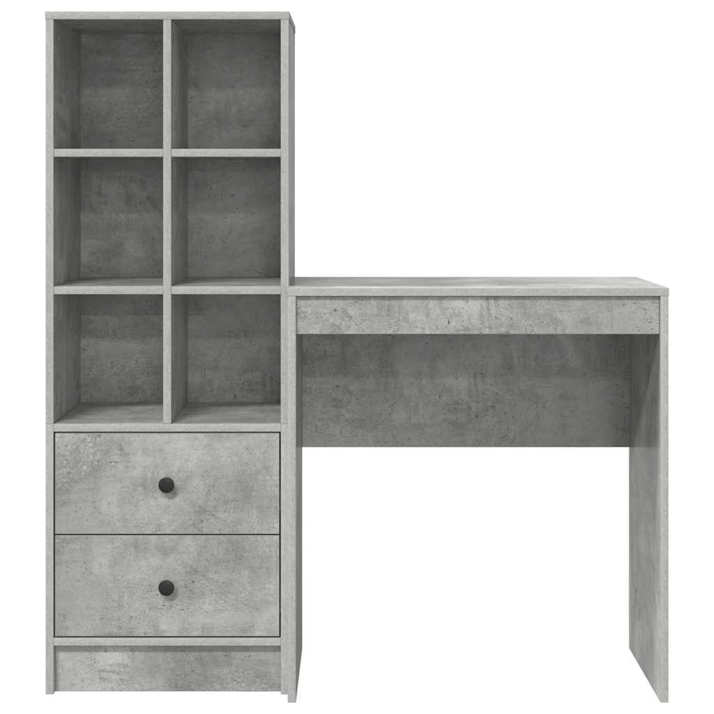Bureau avec rangement 2 pcs Gris béton 70 x 40 x 76 cm - XIOS