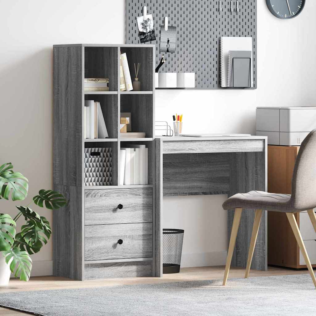 Bureau avec rangement 2 pcs Sonoma gris 70 x 40 x 76 cm - XIOS