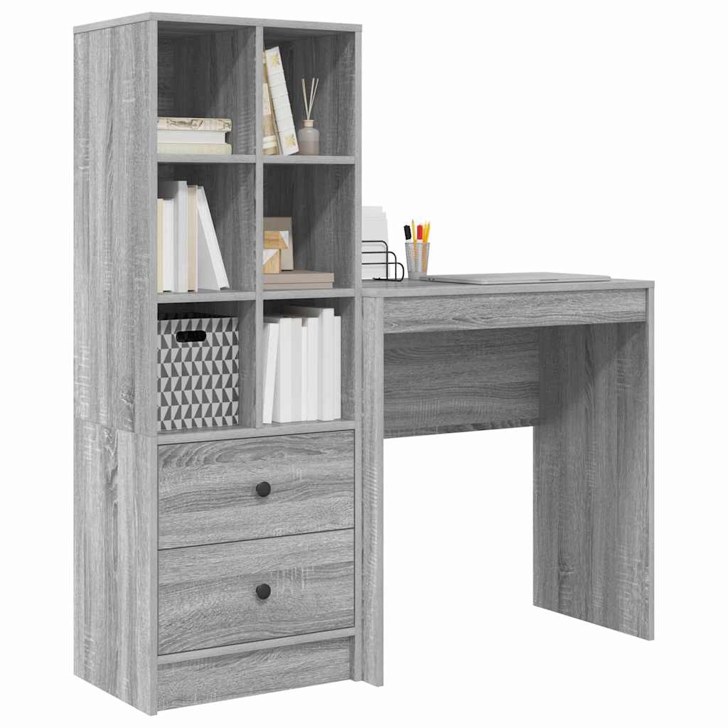 Bureau avec rangement 2 pcs Sonoma gris 70 x 40 x 76 cm - XIOS