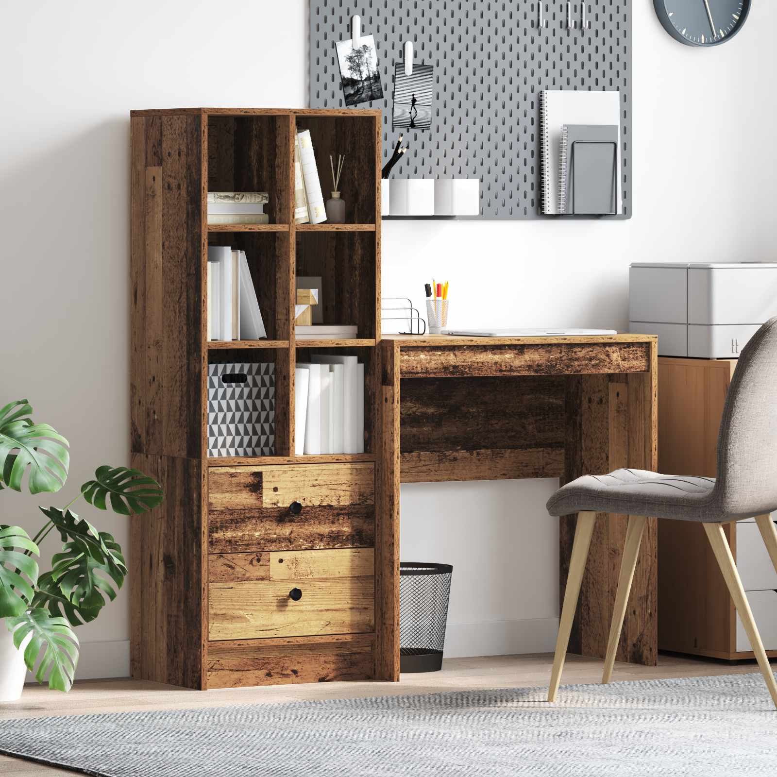 Bureau Bois ancien 115,5 x 40 x 127 cm 2 pc - XIOS
