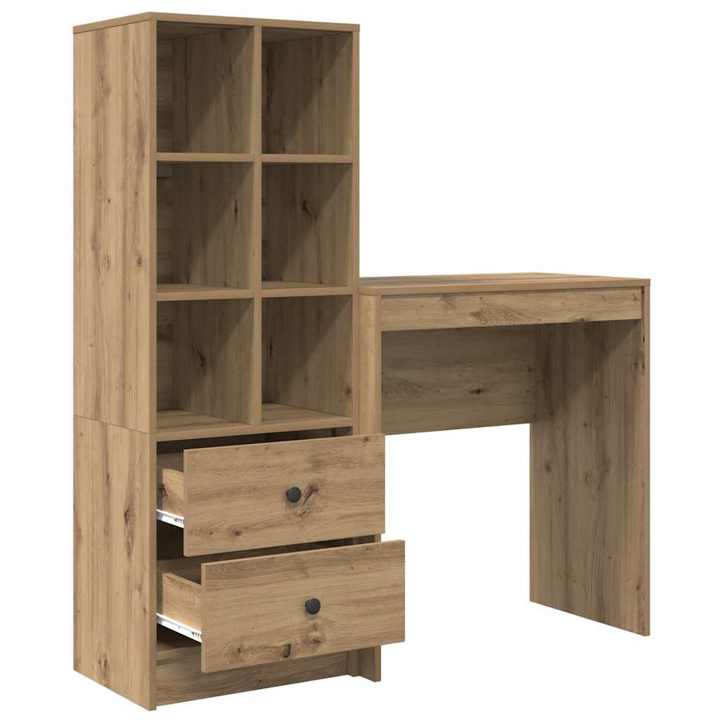 Bureau avec rangement 2 pcs chêne artisanal 70 x 40 x 76 cm - XIOS