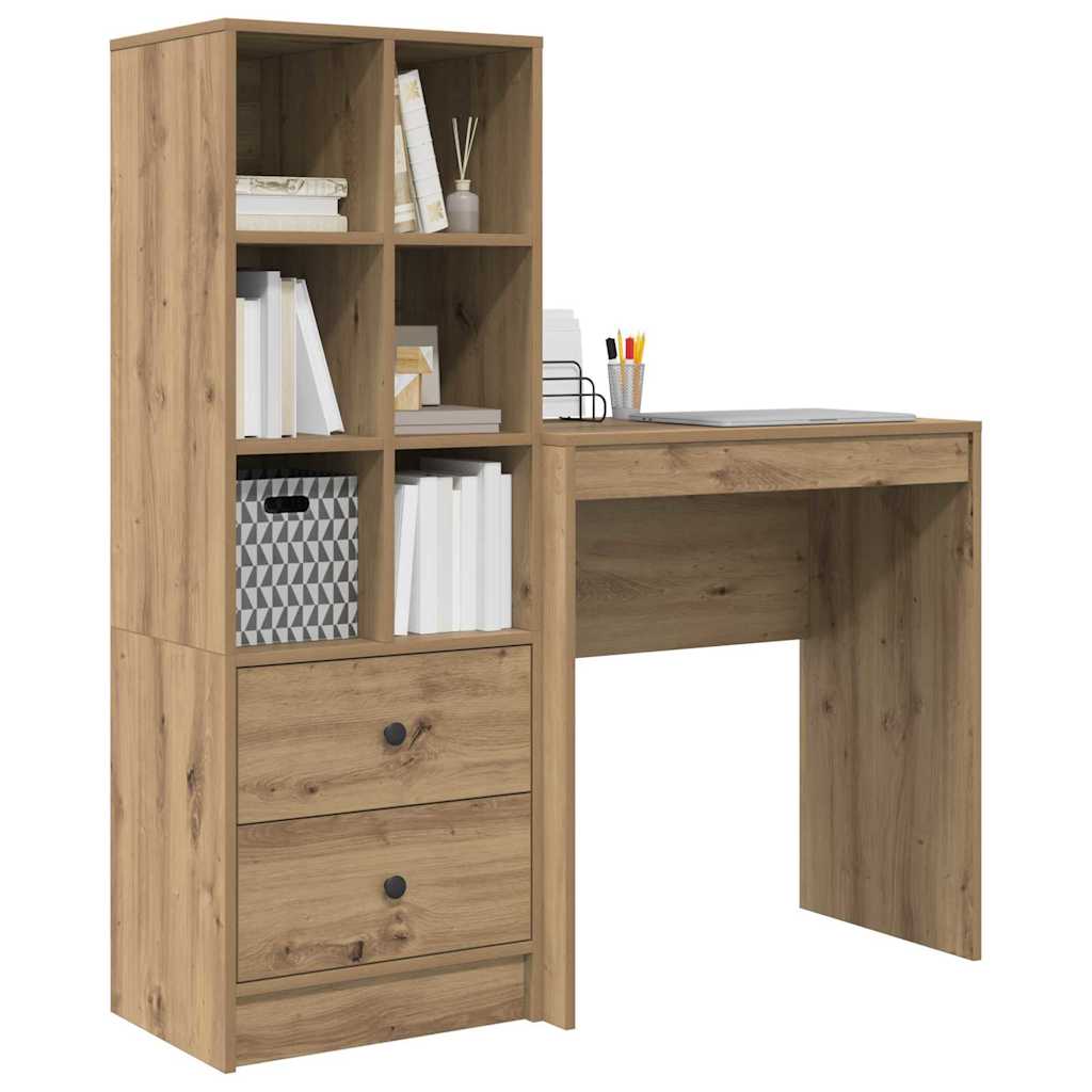 Bureau avec rangement 2 pcs chêne artisanal 70 x 40 x 76 cm - XIOS