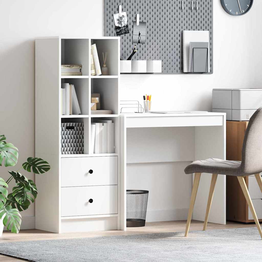 Bureau avec rangement avec tiroir 2 pcs Blanc 80 x 40 x 76 cm - XIOS