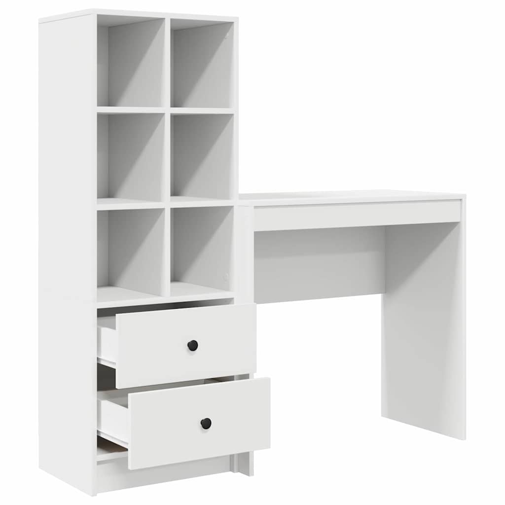 Bureau avec rangement avec tiroir 2 pcs Blanc 80 x 40 x 76 cm - XIOS