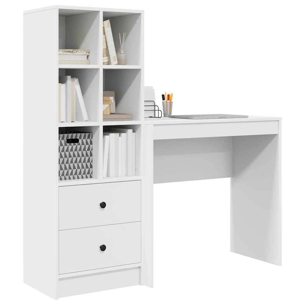 Bureau avec rangement avec tiroir 2 pcs Blanc 80 x 40 x 76 cm - XIOS